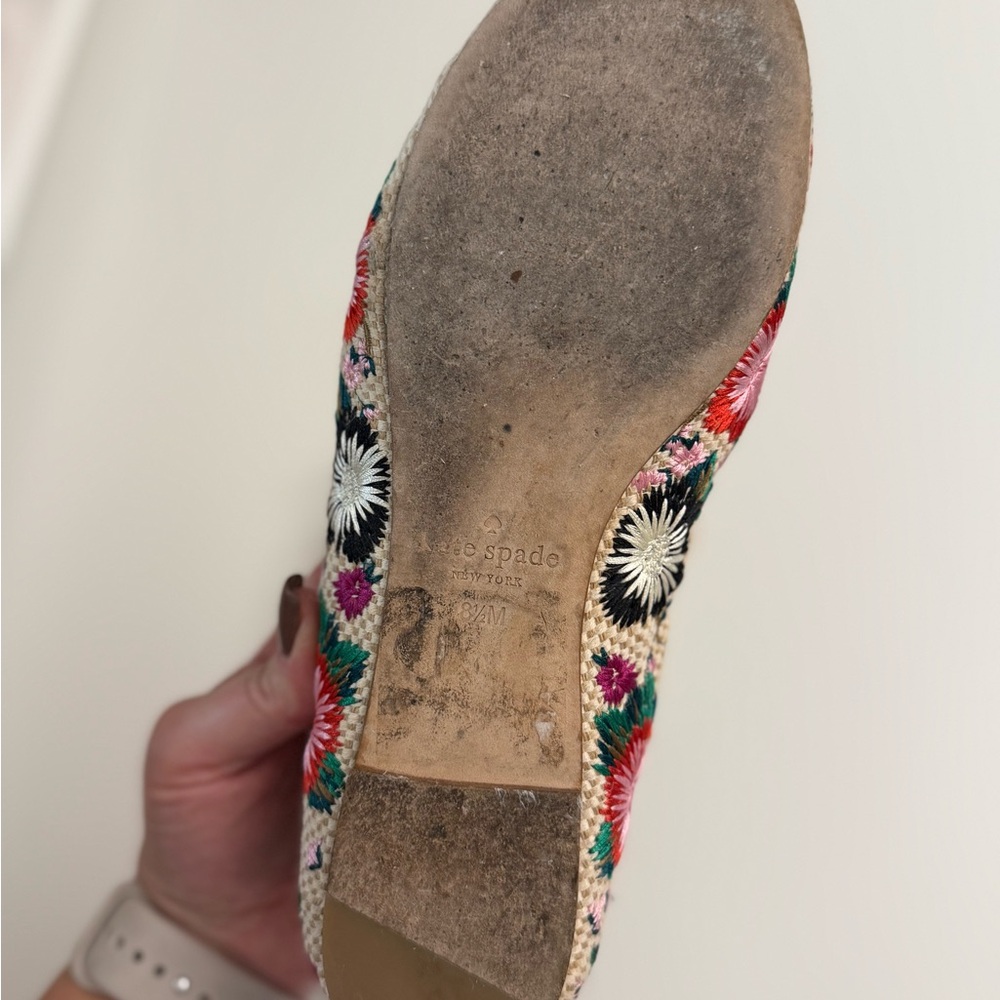 Kate Spade New York Wilton Floral Embroidered Ballet Flats Size 8.5 - Picture 7 of 8